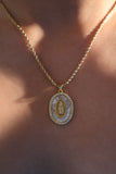 18K Gold Stainless Steel Virgin Mary Pendant Necklace