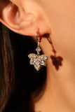 14K Real Gold Plated Diamond Maple Leaves Earrings