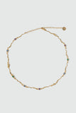 18K Real Gold Plated Multi Color Gem Wave Necklace
