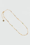 18K Real Gold Plated Multi Color Gem Wave Necklace