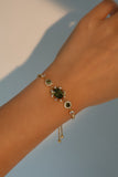 14K Real Gold Plated Emerald Butterfly Bracelet