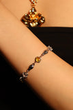 Platinum Plated Citrine Diamond Bracelet
