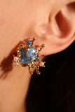 18K Real Gold Plated Blue Shell Earrings