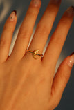 18K Real Gold Plated Diamond Moon Ring