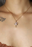 18K Real Gold Plated Moonstone Rose Moon Necklace (Pre-order)