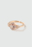 18K Rose Gold Plated Pink Lucky Leaf Shell Pearls Ring