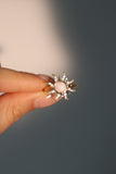14K Real Gold Plated White Opal Sun Ring