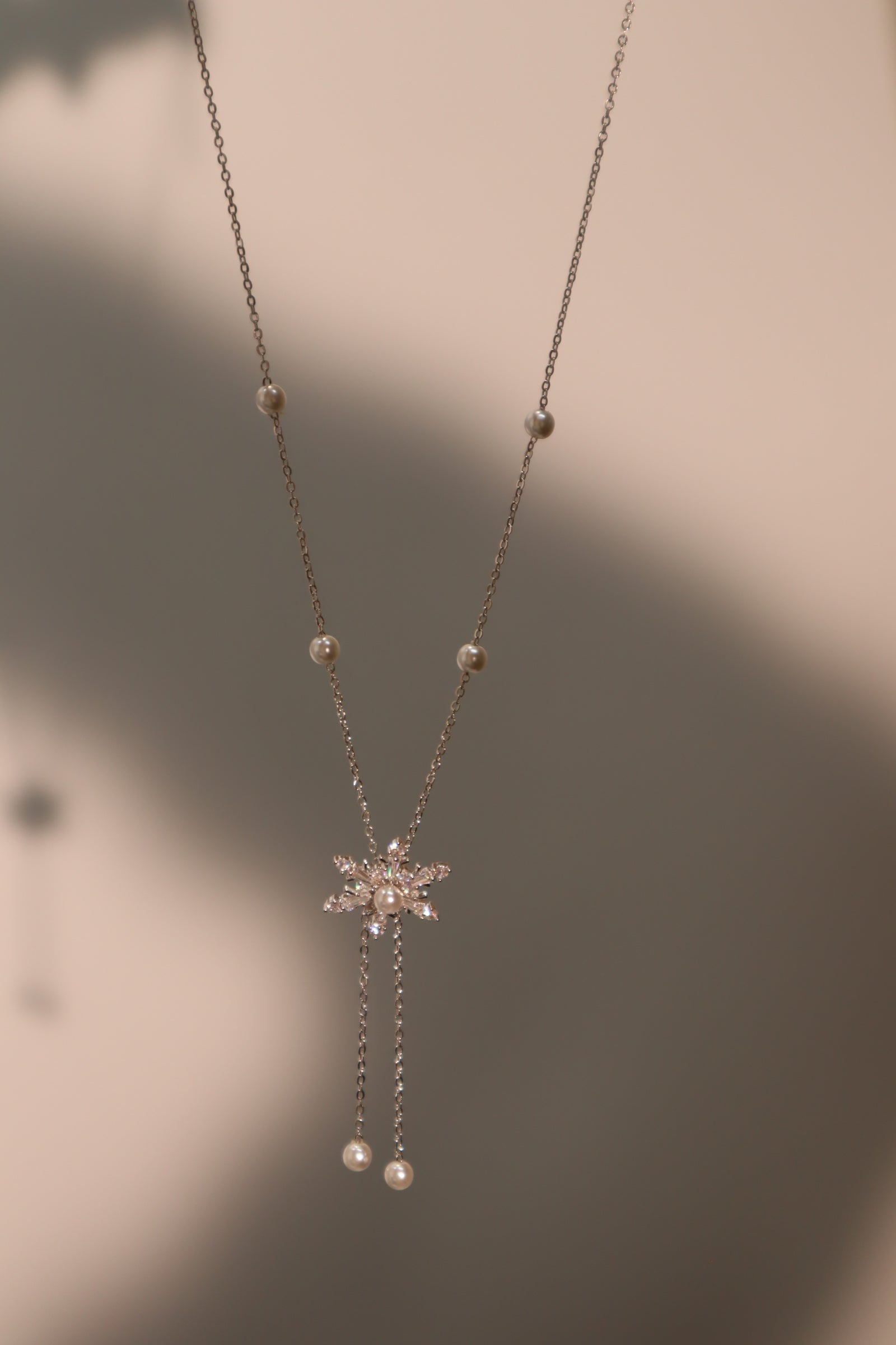 Platinum Plated Snowflake Necklace