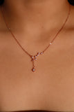 18K Rose Gold 925 Sterling Silver Galaxy Dangle Necklace