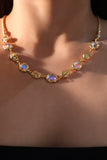 18K Real Gold Plated Multi Moonstone Shell Necklace