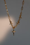 18K Real Gold Plated Multi Knot Star Necklace