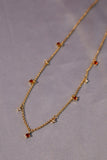 18K Real Gold Plated Red Gem Necklace