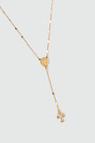 18K Real Gold Plated Cross Lariat Long Necklace