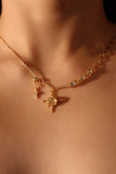 18K Real Gold Plated Moonlight Saturn Star Diamond Necklace