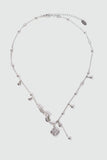 Platinum Plated Lucky Leaf Shell Pearls Spiral Necklace