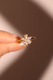 18K Real Gold Plated Diamond Flowers Ring