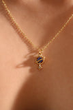 18K Real Gold Plated Blue Gem Saturn Star Necklace