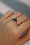 Stainless Steel Green Gemstone Ring