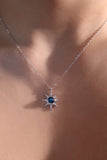 925 Sterling Silver Blue Gem Polar Star Necklace