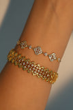 14K Real Gold Plated Diamond Lucky Leaf Bracelet