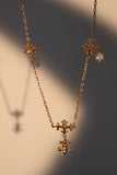 18K Real Gold Plated Cross Iris Necklace