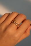 18K Real Gold Plated Golden Petal Ring