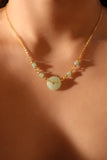 18K Real Gold Plated Multi Jade Necklace