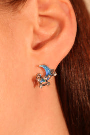 Moonstone Moon Star Earrings