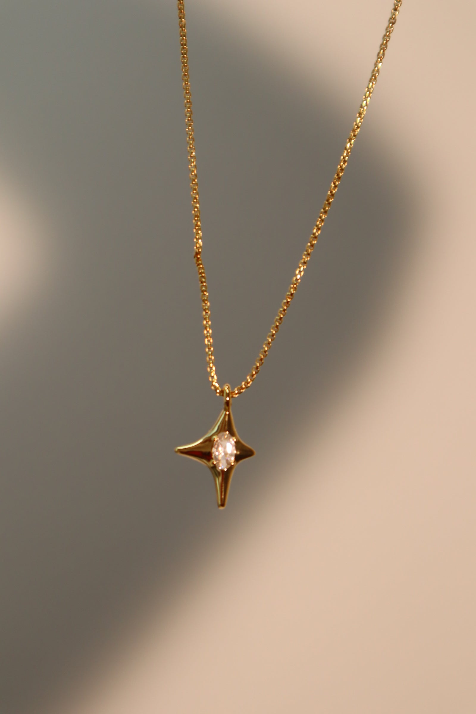 18K Real Gold Plated Diamond Star Necklace