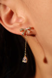 14K Real Gold Plated Diamond Bowknot Earrings