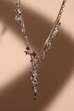 Platinum Plated Purple Gem Meteor Shower Necklace