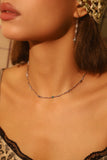 Platinum Plated Multi Color Gem Wave Necklace