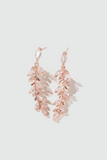 14K Rose Gold Plated Diamond Leaf Earrings