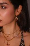 Aretes de corazón con espinas chapados en oro de 18K