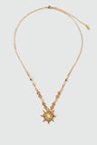 18K Real Gold Plated Green Opal Sun Necklace
