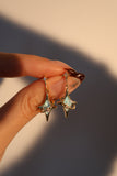 14K Real Gold Plated Blue Saturn Star Earrings