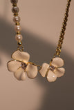 18K Real Gold Plated White Camellia Flower Necklace