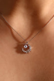 925 Sterling Silver Moonstone Moon Necklace