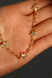 18K Real Gold Plated Multi Diamond Star Necklace