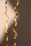 18K Real Gold Plated Color Gems Waves Layer Necklace