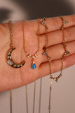 24K Gold Vermeil Blue Opal Star Necklace