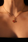 18K Gold Stainless Steel Maple Leaves Necklace