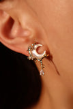 14K Real Gold Plated Natural Shell Moon Earrings