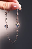 Platinum Plated Moonstone Saturn Star Bracelet