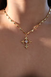18K Real Gold Plated Cross Of Thorns Necklace (detachable extensions included)