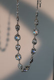 Platinum Plated Multi Moonstone Shell Necklace