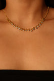 18K Real Gold Plated Multi Diamond Round Beads Necklace