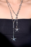 Platinum Plated Diamond Starfish Necklace