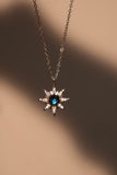 925 Sterling Silver Blue Gem Polar Star Necklace