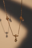 18K Real Gold Plated Cross Iris Necklace